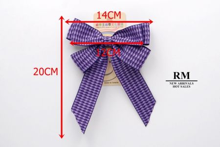 Violet Unique Checkered 6 Loops Ribbon Bow_BW636-K1750-704
