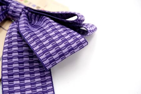 Violet Unique Checkered 6 Loops Ribbon Bow_BW636-K1750-704