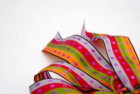 Παραλλαγή χρωμάτων Jumping Stripe και Polka 6 βρόχοι με φιόγκο από κόμπο_BW636-W791-1