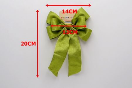 Glittery Lt Green Grosgrain 6 Loops Ribbon Bow_BW636-W916-2