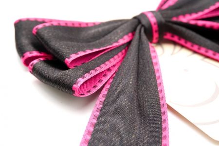 Black Pink 6 Loops Ribbon Bow_BW636-WT743-3