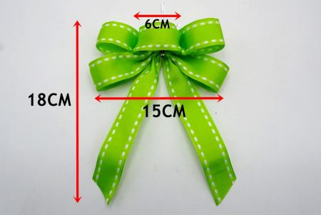 Зелена стрічка з грогрену 5 петель Ribbon Bow_BW637-K1284W-5