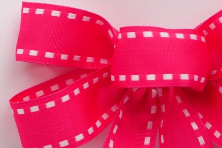 Pink Grosgrain Stripes on sides Ribbon Bow_BW637-K1284W-7