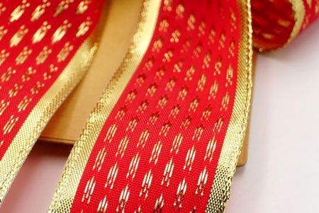 Red Gold Metallic 5 Loops Ribbon Bow_BW637-W224-3
