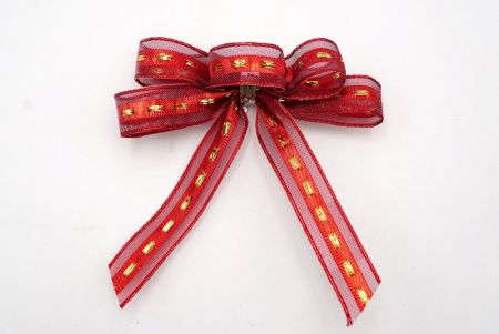 Red Metallic Ribbon Dragonfly style Ribbon Bow_BW637-W376R-2
