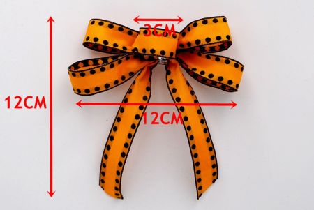 Black dots Orange Ribbon 5 Loops Dragonfly Ribbon Bow_BW637-W789-10