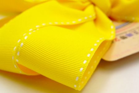 Жовтий плетений бант з 6 петлями вузла_BW638-DK584-1-150084