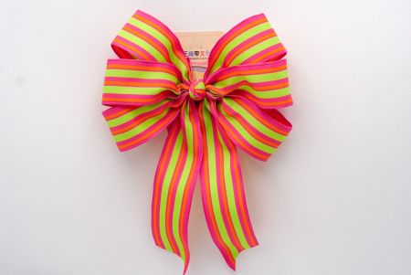 Neon Stripes 6 Loops with Knot Ribbon Bow_ BW638-K1204-6