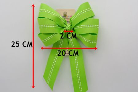 Grüne Punkte in der Mitte mit 6 Schleifen und Knotenband-Bow_BW638-K1285-5