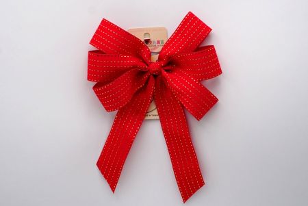 Red Grosgrain Glitter Dots 6 Loops with Knot Ribbon Bow_ BW638-K1333-2