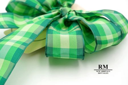 Green Plaid 6 Loops with Knot Ribbon Bow_BW638-PF107W-4