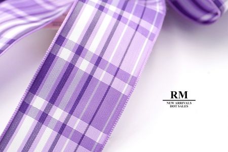 Purple Plaid 6 Loops with Knot Ribbon Bow_BW638-PF110W-8