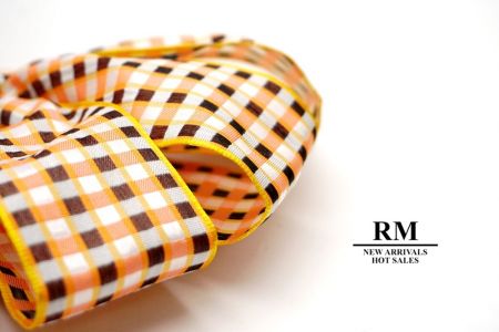 Tricolor  Checkered 6 Loops with Knot Ribbon Bow_BW638-PF112W-14