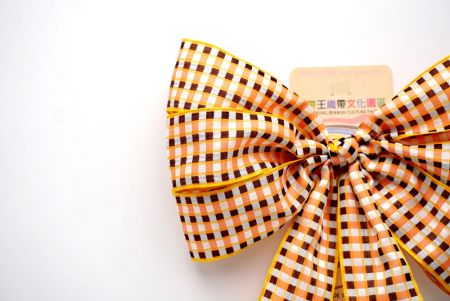 Tricolor  Checkered 6 Loops with Knot Ribbon Bow_BW638-PF112W-14