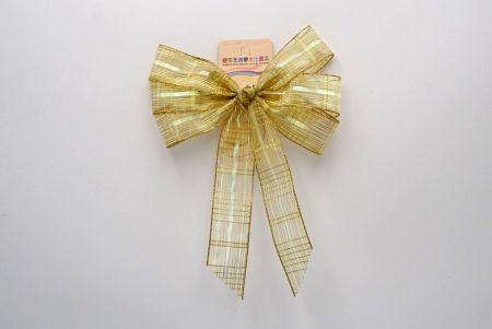Gold Plaid 6 Loops with Knot Ribbon Bow_BW638-PF95W-10_2