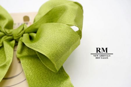 Sparkly Green Grosgrain 6 Loops with Knot Ribbon Bow_BW638-W916-2