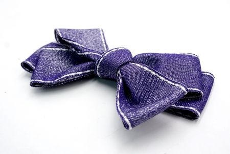 Laço de fita de cabelo de 6 laços de gorgorão com costura de sela violeta brilhante_BW640-DK1680-14