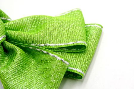 Λαμπερό Πράσινο- Καθιστική Ραφή Γκροσγκρέν Κορδέλα Μαλλιών με 6 Βρόχους_BW640-DK1680-37