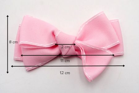 Розовая лента для волос с 6 петлями и седельной строчкой из гросгрейна_BW640-DK584-1-150154