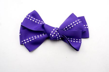 Violet - Nœud en ruban de cheveux à 6 boucles avec couture centrale_BW640-K1285-11