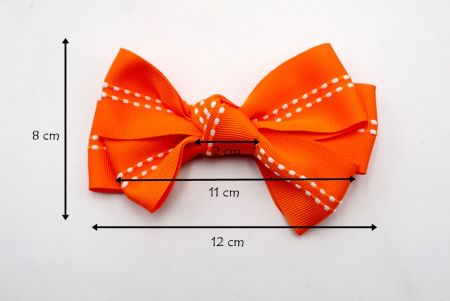 Ruban à cheveux à 6 boucles en orange avec couture centrale_BW640-K1285-2