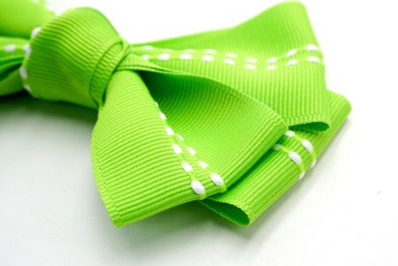 Verde - Lazo de cinta para el cabello con 6 lazos y costura en el medio_BW640-K1285-5