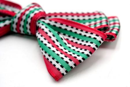 Rote, Grüne und Weiße Streifen 6 Schleifen Haarband_BW640-K1424-4