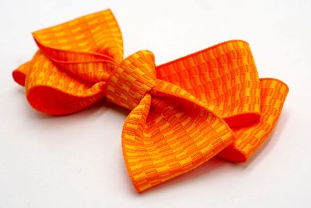 Πορτοκαλί Μοναδικό Καρό 6 Βρόχοι Κορδέλα Μαλλιών_BW640-K1750-361
