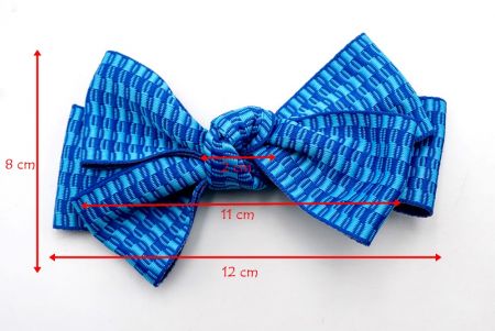 Blaues einzigartiges kariertes 6-Schleifen-Haarband_BW640-K1750-689