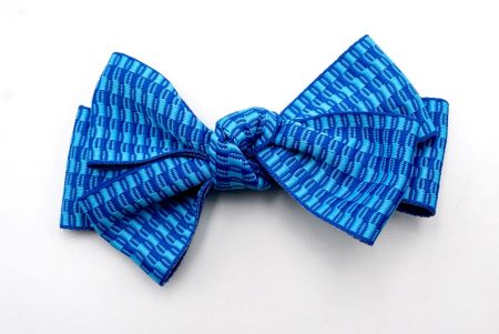 Ruban à cheveux à carreaux bleu unique avec 6 boucles_BW640-K1750-689