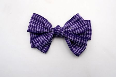 Ruban à cheveux à carreaux violet unique avec 6 boucles_BW640-K1750-704