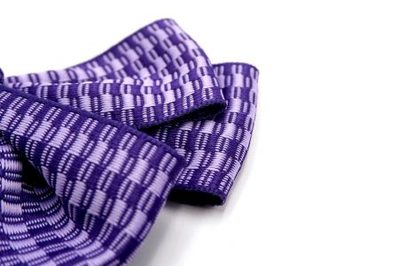 Violet Unique Checkered 6 Loops Hair Ribbon Bow_BW640-K1750-704