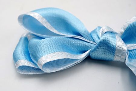 Noeud en ruban à cheveux à 6 boucles en bleu clair à carreaux avec bordure_BW640-K597-6-31
