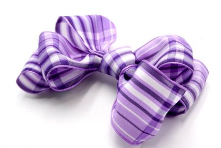 Purple Plaid 6 Loops Hair Ribbon Bow_BW640-PF110W-8