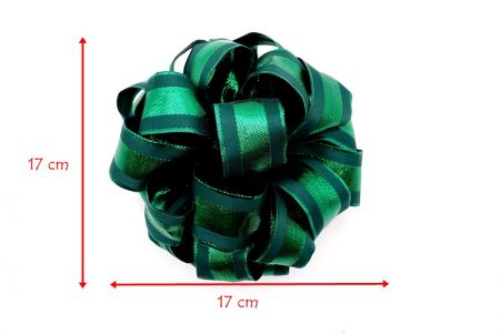 Lazo de cinta de pom pom verde metálico de 11 lazos_BW643-W263-5