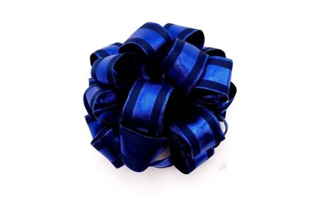 Blue Metallic 11 Loops Pom Pom Ribbon Bow_BW643-W263-6