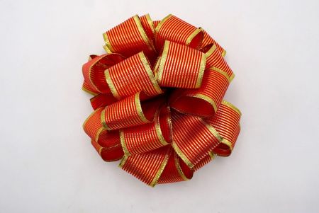 Fiocco di nastro Pom Pom a 11 anelli in rosso e oro_BW643-W918G-2