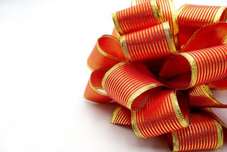 Red and Gold 11 Loops Pom Pom Ribbon Bow_BW643-W918G-2