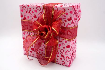Розовый бант для коробки с лентой_BW664