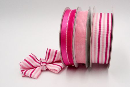 Ensemble de rubans tissés rose bonbon - Ensemble de rubans tissés en tissu rose bonbon
