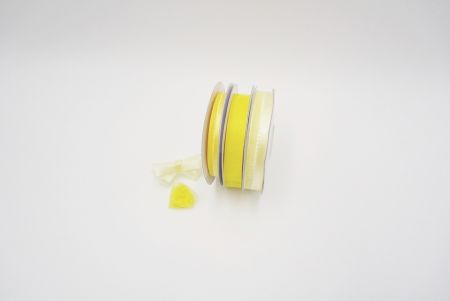 Lt. Yellow Satin Sheer Ribbon Set - Light yellow ribbon set for summer