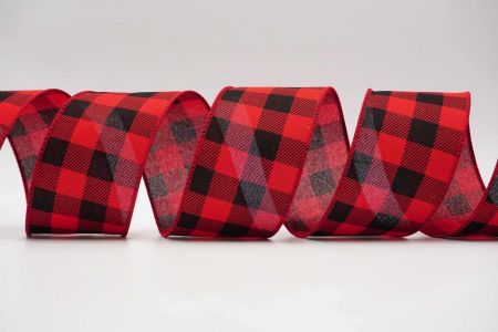 1.5 Wired Christmas Plaid Ribbon - Red, Green, Black & Gold Canvas Pl –  Perpetual Ribbons