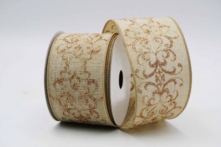 2.5” Sheer Shimmer Gold Wired Edge Ribbon #804