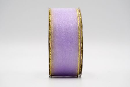 Ruban transparent avec bordure dorée violette_K03G-14-3812