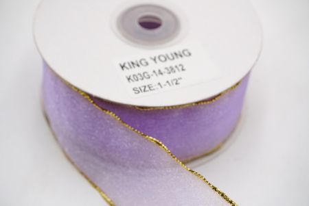 Ruban transparent avec bordure dorée violette_K03G-14-3812