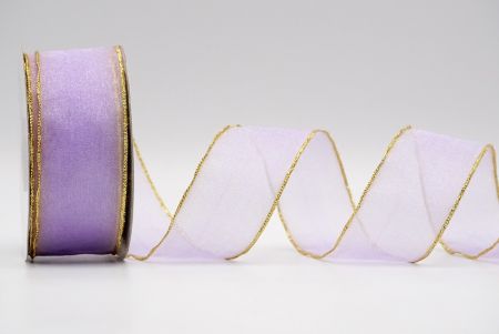 Purple Gold Edging Line Sheer Ribbon_K03G-14-3812
