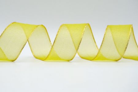 Ruban transparent avec bordure dorée jaune_K03G-15-0646
