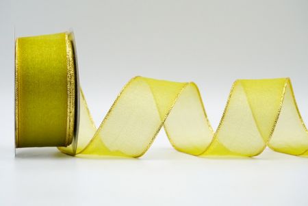 Gelbes Goldkantenband aus transparentem Stoff_K03G-15-0646