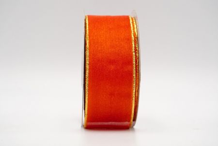 Orange Gold Edging Line Sheer Ribbon_K03G-16-1459