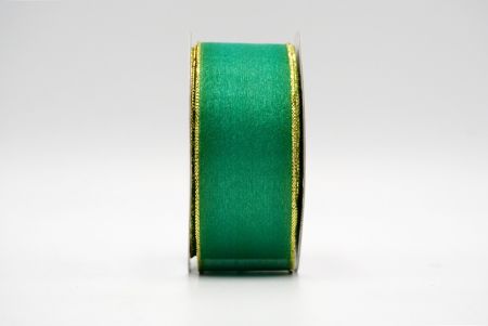 Ruban transparent avec bordure dorée verte_K03G-16-5932